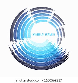Abstract blue swirl illustration vector design.