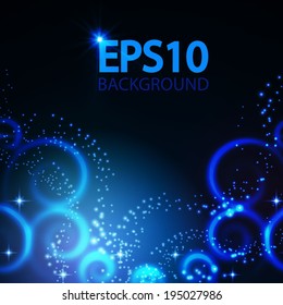 Abstract blue swirl light background. Vector illustration