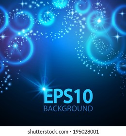 Abstract blue swirl light background. Vector illustration