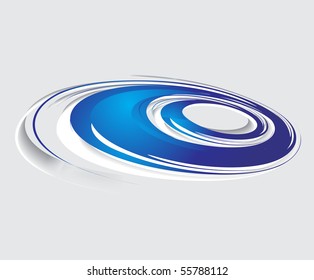 Abstract blue swirl wave background. vector illustration.