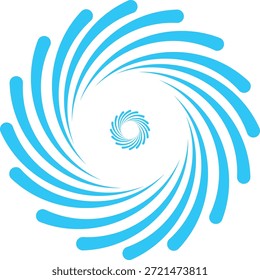 Ícone de vórtice espiral com espiral azul abstrato simbolizando a rotação de energia de movimento e o design de fluxo dinâmico