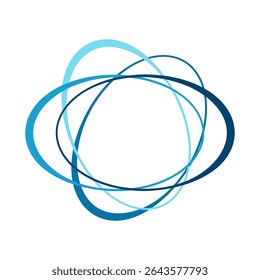 Abstract Blue Swirls Curvas Interconectadas, Formas Ovais, Design Dinâmico