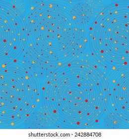 Abstract blue  swirls seamless background. Vector illustration.