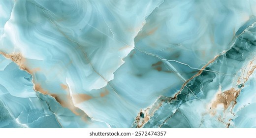 Abstract blue swirly texture. Fantasy background. 3D rendering. Shellfish, stone, pearl. Brown, beige, gold, green and blue