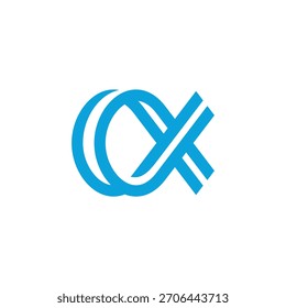 Abstraktes blaues Symbol, das eine Fischform mit dem Buchstaben Alpha kombiniert und so ein einzigartiges und modernes Design-Element schafft.