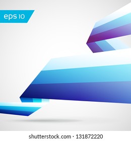 Abstract blue tape ribbon composition, vector