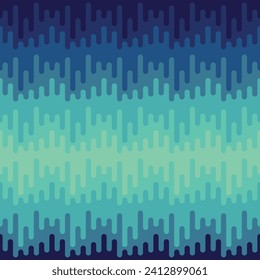 Abstract blue and teal colored geometric lines with round corner vector square seamless texture or background.