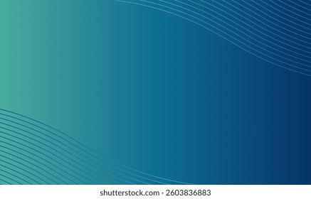 Abstract Blue and Teal Gradient Background with Wave Pattern, Vector illustration.