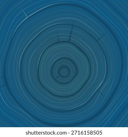 Abstractas sección transversal del tronco del árbol azul y verde azulado con anillos de crecimiento concéntricos y textura de grano de madera