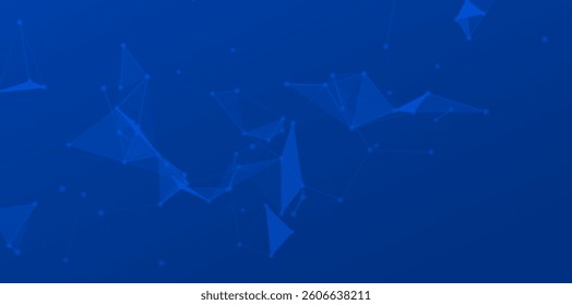 Abstract blue tech background with geometric line pattern and dynamic shape design. Modern gradient vector with digital elements, perfect for business presentation, fintech layout, or science banner.