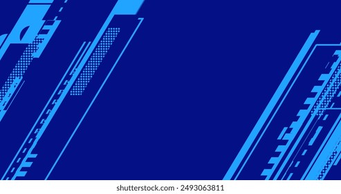 fondo de Anuncio de tecnología azul abstracto con líneas