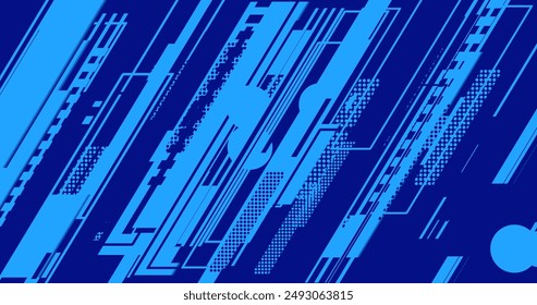 fondo de Anuncio de tecnología azul abstracto con líneas