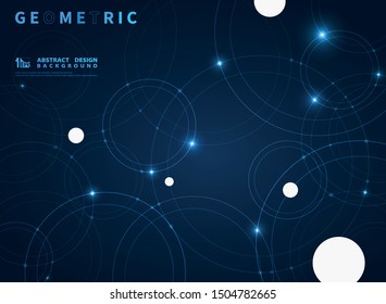 Abstract blue tech circle design technology background. You can use for poster, artwork, template design, annual report. illustration vector eps10