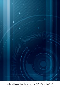 Abstract blue technical background in vector illustration