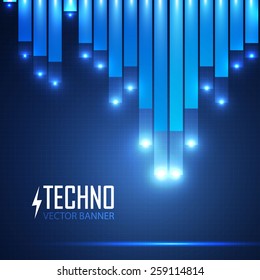 Abstract blue techno background. Vector illustration