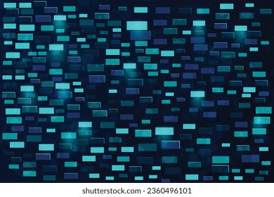 Abstract blue techno puzzle geometric background with squares bricks