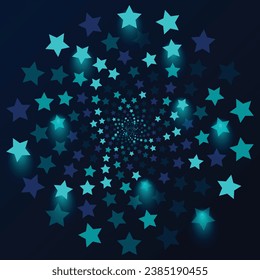 Abstract blue techno puzzle glowing geometric pattern background