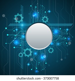 Abstract blue technological background with technological elements eps 10 design