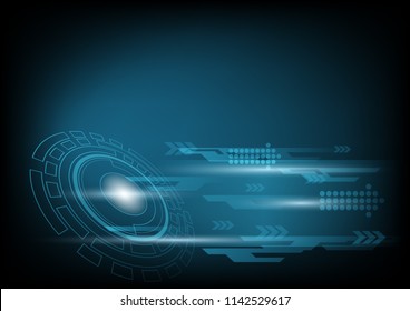 Abstract blue technology background with circle tech , Vector illustration