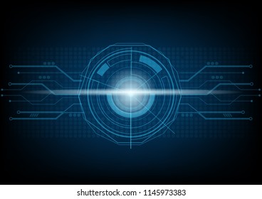 Abstract blue technology background with circle tech , Vector illustration
