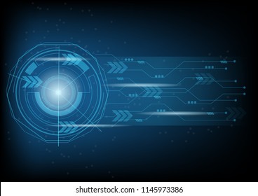 Abstract blue technology background with circle tech , Vector illustration
