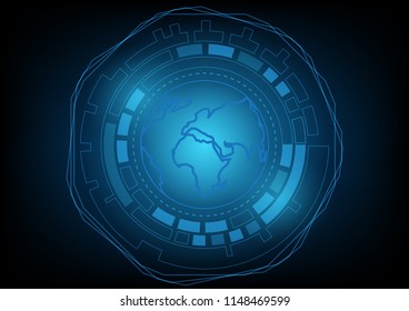 Abstract blue technology background with circle tech , Vector illustration
