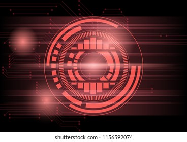 Abstract blue technology background with circle tech and light explosion, Vector illustration