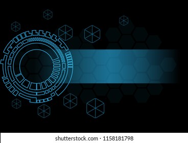 Abstract blue technology background with circle tech and polygonal, Vector illustration
