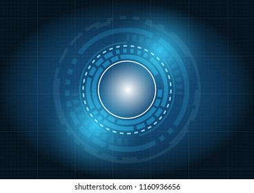 Abstract blue technology background with circle tech , Vector illustration