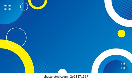 Abstract blue technology background with circles, ideal for business logo or web design