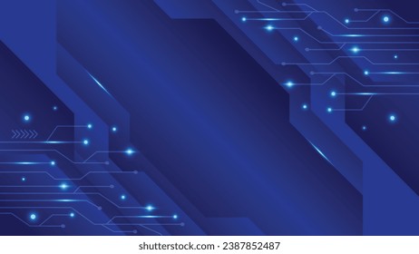 Abstract blue technology background with circuit diagram.