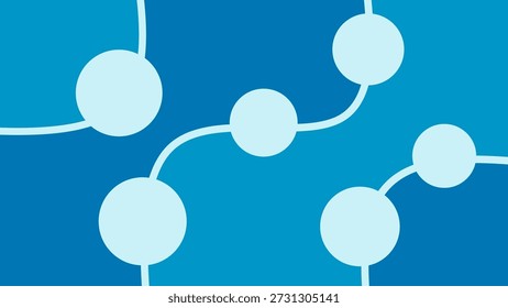 Abstractas fondo de tecnología azul con círculos y líneas conectadas. Ilustración vectorial de la estructura de la molécula. Patrón científico minimalista con átomos y enlaces químicos.