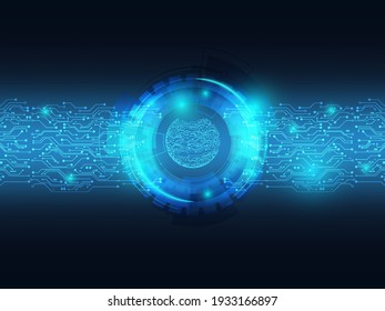 abstract blue technology background data transfer with circuit vector illustration