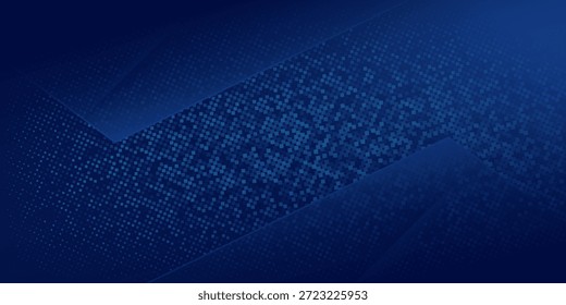 Abstrakter Hintergrund der blauen Technologie mit diagonalen geometrischen Schichten und digitalen Pixeltexturmustern, modernes futuristisches Farbverlaufsdesign für die Unternehmenspräsentation, Website-Header, Business Banner, Innovation, Datentechnologie, Cyber, Netzwerk und professionelles digitales Konzept