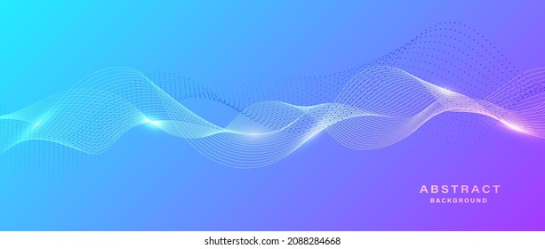 Resumen de partículas fluidas de fondo de tecnología azul.