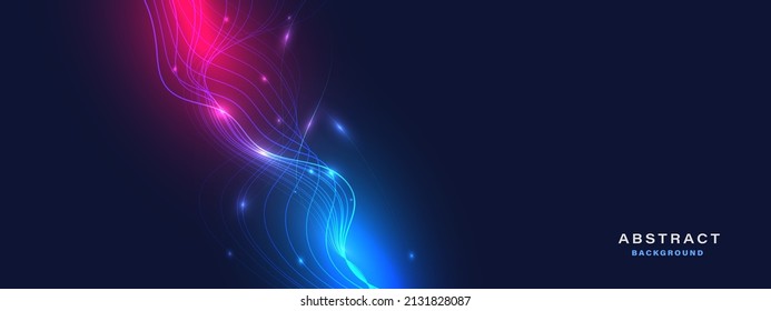 Resumen del fondo de la tecnología azul con las líneas que fluyen. Ondas dinámicas. ilustración vectorial.