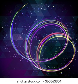 Abstract blue technology background with round shapes. Vector illustration.