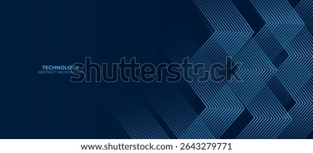 Abstract blue technology background. Shiny blue arrow lines pattern. Futuristic tech concept. Suit for business, corporate, website, presentation, banner, cover, flyer