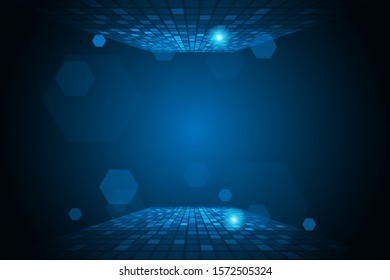 Abstract blue technology background with space to fill words