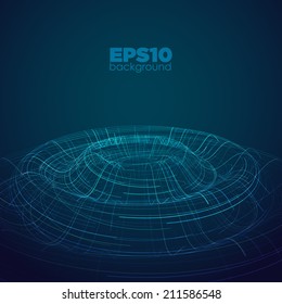 Abstract blue technology background. Vector illustration.