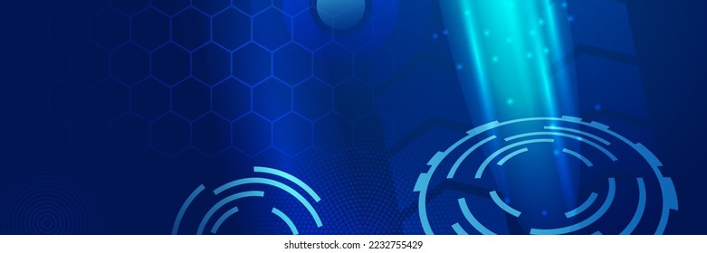 diseño de banner de tecnología azul abstracto