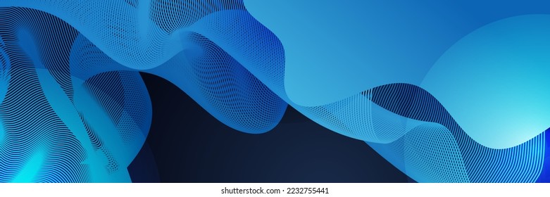 diseño de banner de tecnología azul abstracto