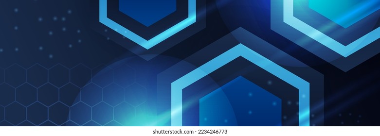 diseño de banner de tecnología azul abstracto