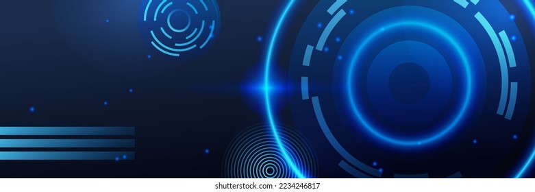diseño de banner de tecnología azul abstracto