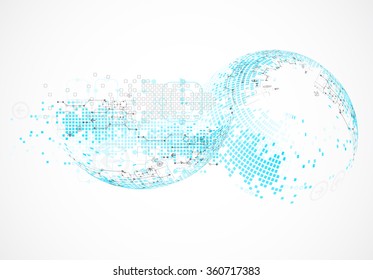 Abstract blue technology business background. Vector illustration
