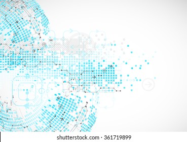 Abstract blue technology business background. Vector illustration