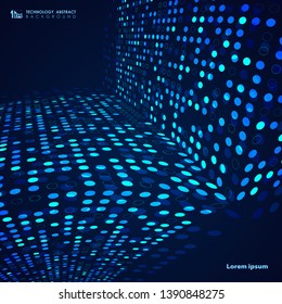 Abstract blue technology circle dots pattern line of digital cover background. You can use for ad, poster, artwork, template cover design, futuristic style, annual report. illustration vector eps10