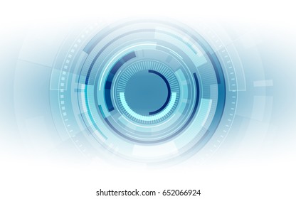 abstract blue technology circles on white color background