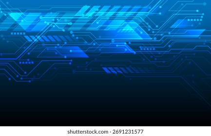 Abstract blue technology circuit data futuristic geometric design modern creative background vector illustration.