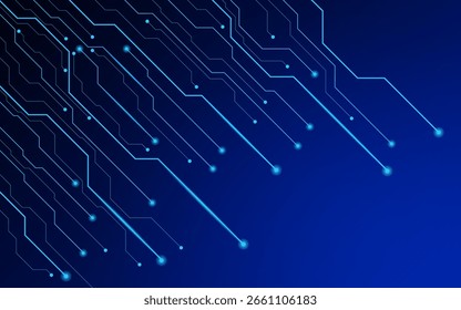 Fundo abstrato das linhas de circuito da tecnologia azul. Excelente para apresentações comerciais digitais e branding de alta tecnologia.